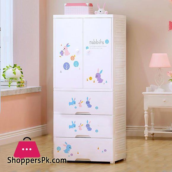 Buy High Quality Baby Clothes Storage Wardrobe With 3 Drawer Cabinet Bunny  At Best Price In Pakistan Regarding Wardrobe For Baby Clothes (Photo 15 of 15)