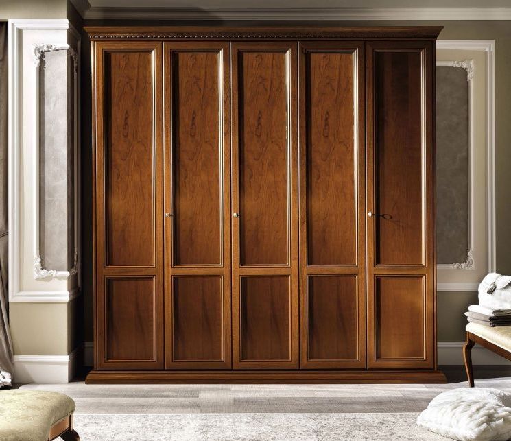 Camel Treviso Night Cherry Wood Italian 5 Door Wardrobe – Cfs Furniture Uk Intended For Wardrobes In Cherry (View 3 of 15)