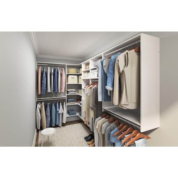 Closet Evolution 30 In. W White Corner Unit Wall Mount 6 Shelf Wood Closet  System Wh31 – The Home Depot With 6 Shelf Wardrobes (Photo 8 of 15)