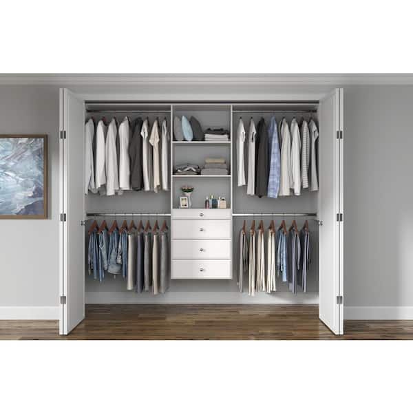 Closet Evolution Ultimate 60 In. W – 96 In. W Tower Wall Mount 6 Shelf Wood  Closet System Wh19 – The Home Depot Inside 96 Inches Wardrobes (Photo 4 of 15)