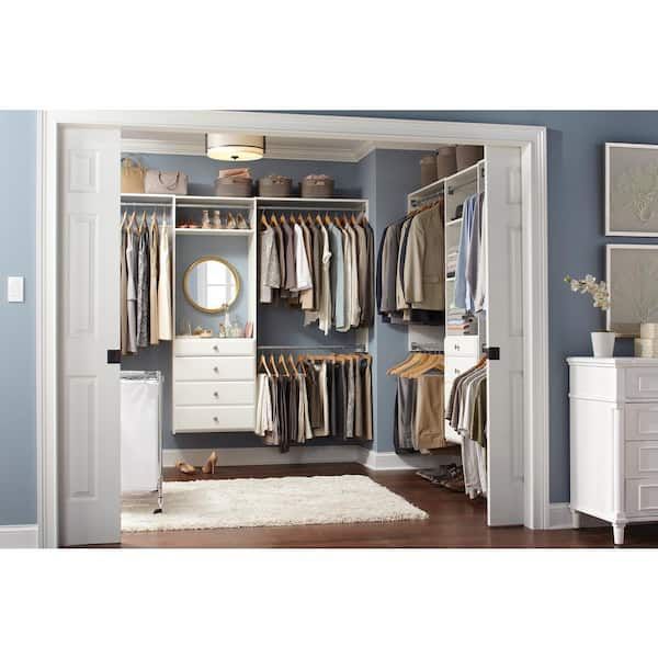 Closet Evolution Ultimate 60 In. W – 96 In. W Tower Wall Mount 6 Shelf Wood  Closet System Wh19 – The Home Depot With 96 Inches Wardrobes (Photo 2 of 15)