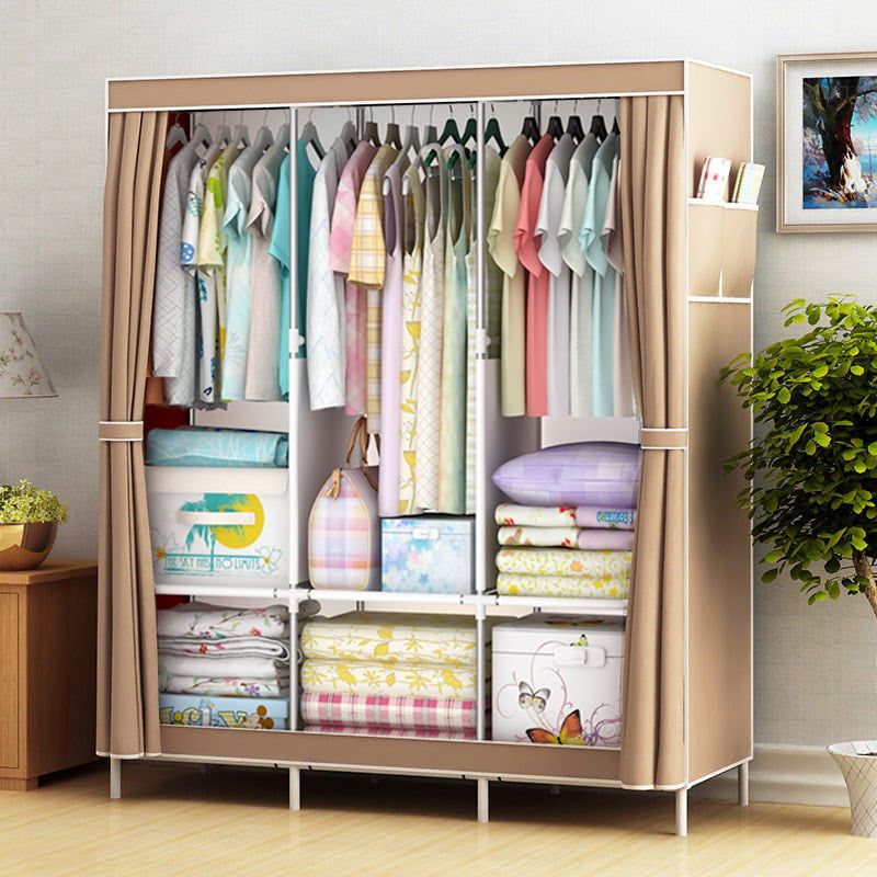 Closet Organizer 50*18*67 Clothes Rack With 6 Shelves With Waterproof Cover  Non Woven Fabric Clothes Storage Portable Closet Organizer For Bedroom –  Walmart In 6 Shelf Non Woven Wardrobes (Photo 6 of 15)