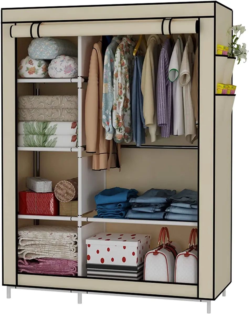 Closet Organizer Wardrobe Clothes Storage Shelves, Non Woven | Ebay Intended For 6 Shelf Non Woven Wardrobes (View 8 of 15)