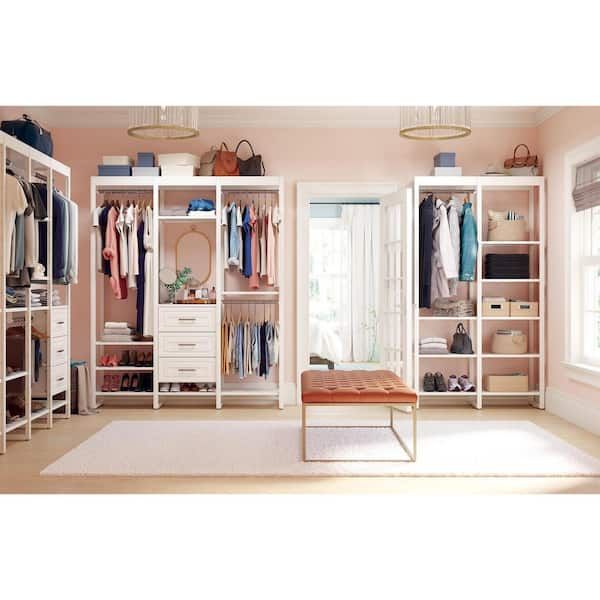 Closetsliberty 68.5 In. W White Adjustable Tower Wood Closet System  With 3 Drawers And 11 Shelves Hs56700 Rw 06 – The Home Depot For Wardrobes With 3 Shelving Towers (Photo 3 of 15)