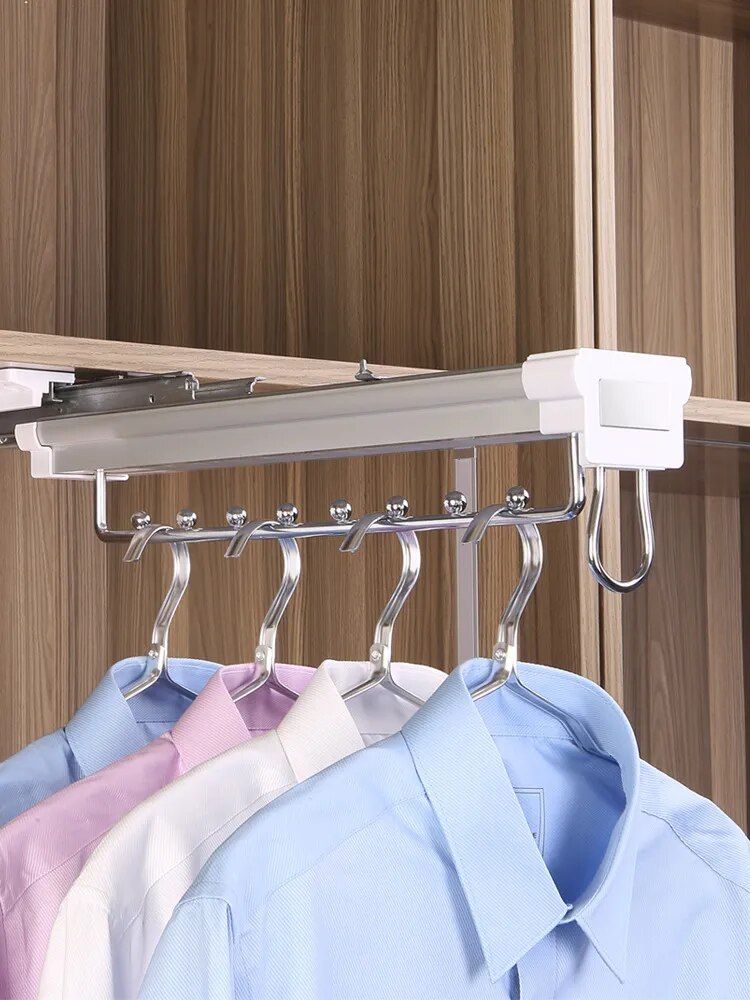 Clothes Hanging Rod Inside Wardrobe Telescopic Rod Wardrobe Top Mounting Clothes  Hanging Rack Cabinet Pull Type Function – Aliexpress Inside Wardrobes With Hanging Rod (Photo 3 of 15)