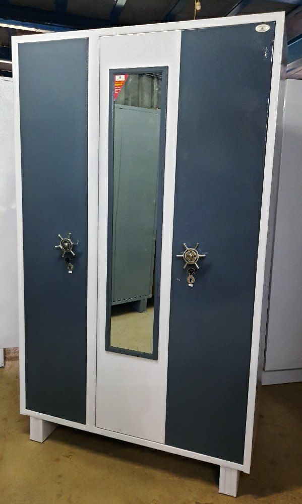 Color Coated 3 Door Household Steel Cupboard, For Home Regarding Metal Wardrobes (View 13 of 15)