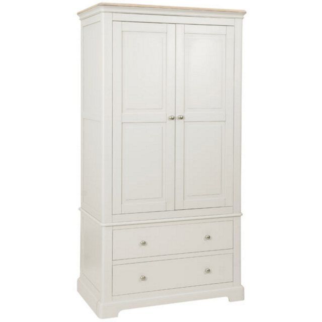 Devonshire Living Devonshire Lydford Painted 2 Drawer Gents Double Wardrobe  – Wardrobes – Hafren Furnishers Inside Wardrobes With Two Drawers (View 10 of 15)