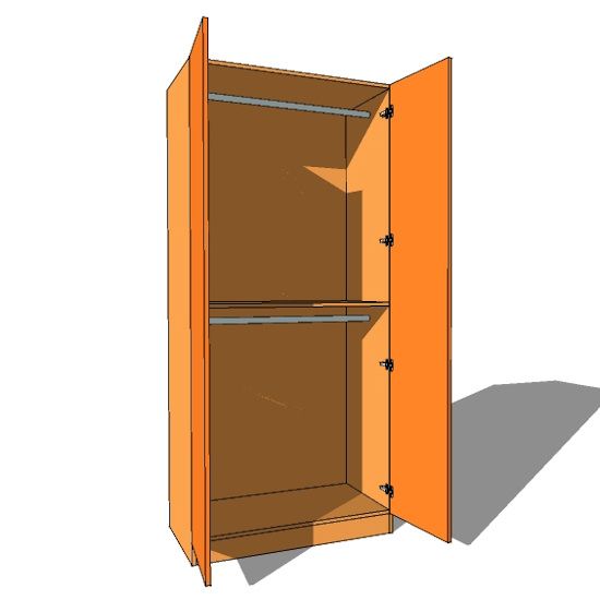 Double Door Wardrobe Double Hanging – 600mm Deep (618mm Inc Doors) – 2260mm  High | Supply Only Bedrooms Pertaining To Large Double Rail Wardrobes (Photo 10 of 15)