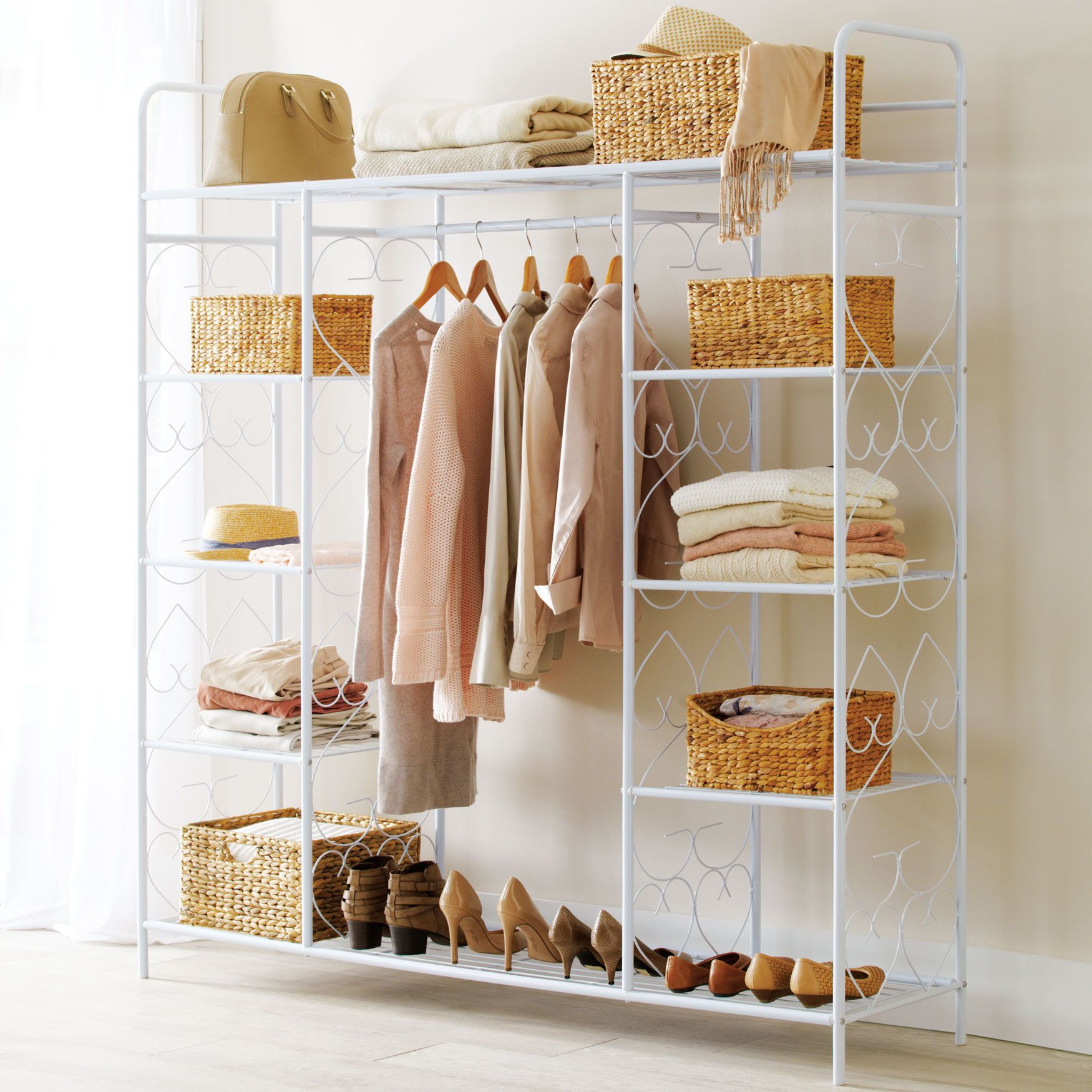 Extra Large 5 Tier Metal Closet | Brylane Home Throughout 5 Tiers Wardrobes (Photo 5 of 15)