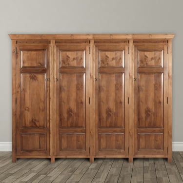 Handmade Solid Wood 4 Door Wardrobe With Free Uk Delivery Within Large Wooden Wardrobes (Photo 1 of 15)