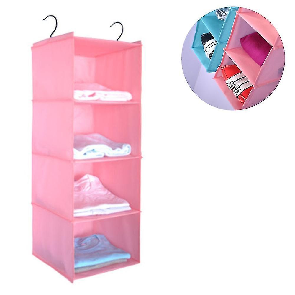 Hanging Shelf Wardrobe, 4 Compartments High Quality Cotton Camping Cabinet  Organizer Hanging With Iron Frame Organizer Storage System Set#d502780 |  Fruugo It Intended For Hanging Closet Organizer Wardrobes (Photo 11 of 15)