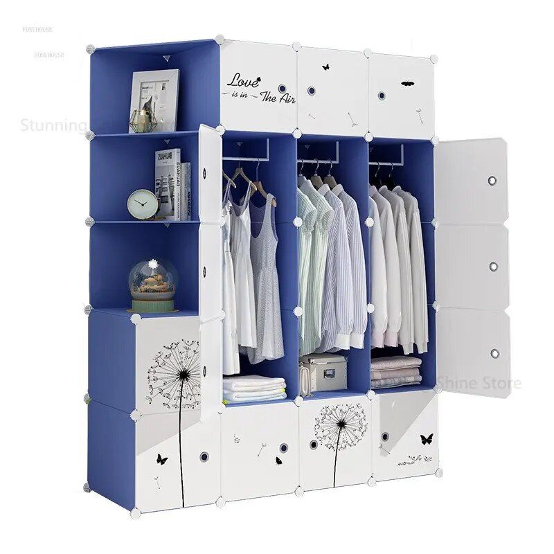 Home Bedroom Assembly Wardrobes Bedroom Furniture Modern Storage Cabinet  Rental Room Wardrobes Strong Durable Storage Cabinet – Wardrobes –  Aliexpress Pertaining To 2 Separable Wardrobes (View 12 of 15)