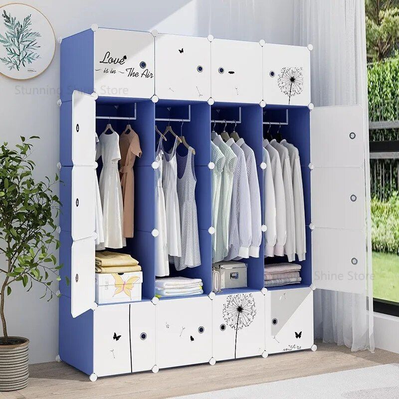 Home Bedroom Assembly Wardrobes Bedroom Furniture Modern Storage Cabinet  Rental Room Wardrobes Strong Durable Storage Cabinet – Wardrobes –  Aliexpress Pertaining To 2 Separable Wardrobes (Photo 8 of 15)