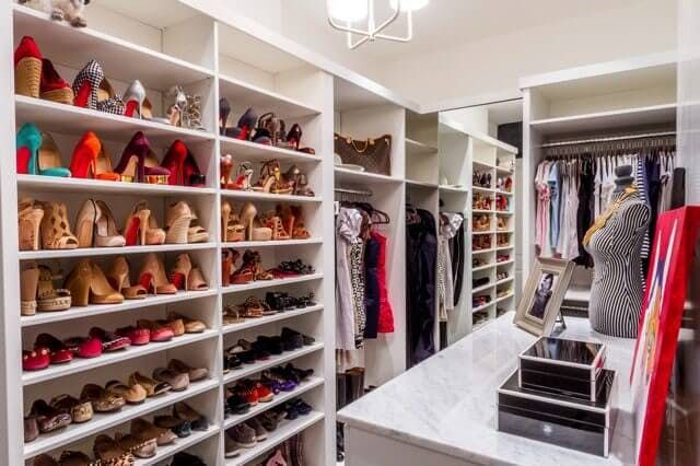 Inspiring Walk In Closet Designs For Shoe Enthusiasts | Closet Factory Intended For Wardrobe Shoe Storages (View 14 of 15)