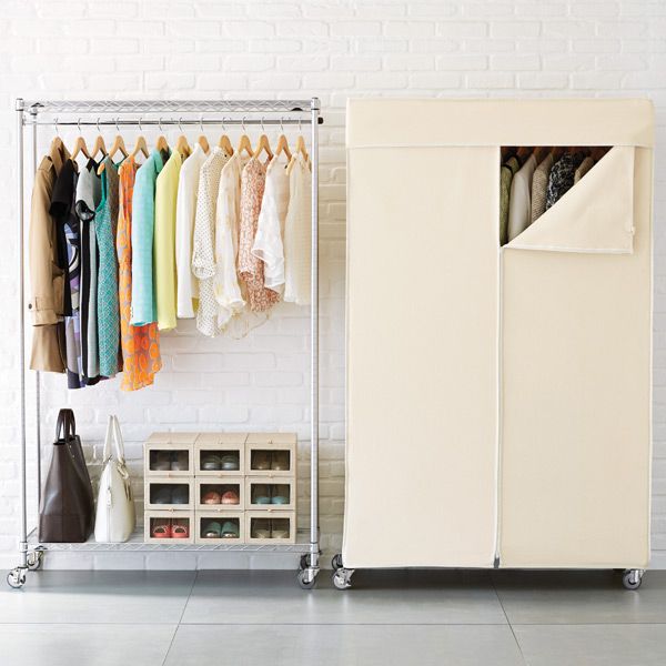 Featured Photo of 15 Collection of Wardrobes with Cover Clothes Rack