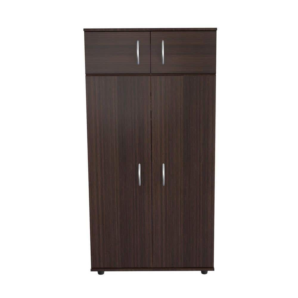 Inval Espresso Wengue Armoire Am 2823 – The Home Depot Within Espresso Wardrobes (Photo 2 of 15)