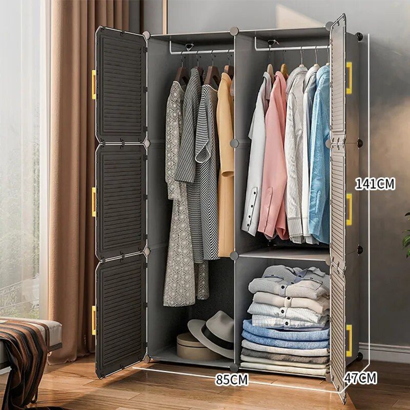 Large Capacity Wardrobes Plastic Garment Storage Cabinet Bedroom Furniture  Multi Hanging Design Clothes Closet – Aliexpress Throughout Garment Cabinet Wardrobes (Photo 3 of 15)
