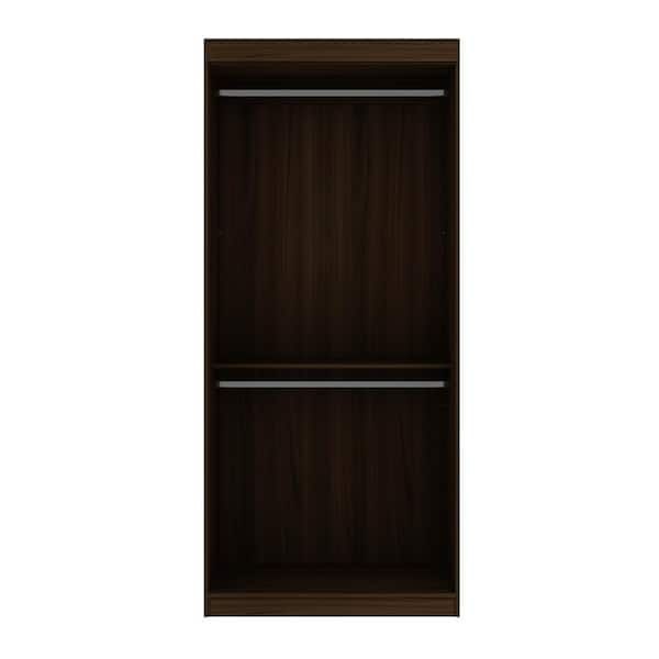 Manhattan Comfort Mulberry Brown Open Double Hanging Wardrobe Armoire (81.3  In. H X 35.98 In. W X 21.65 In. D) 161gmc5 – The Home Depot Pertaining To 60 Inch Wardrobes (Photo 15 of 15)