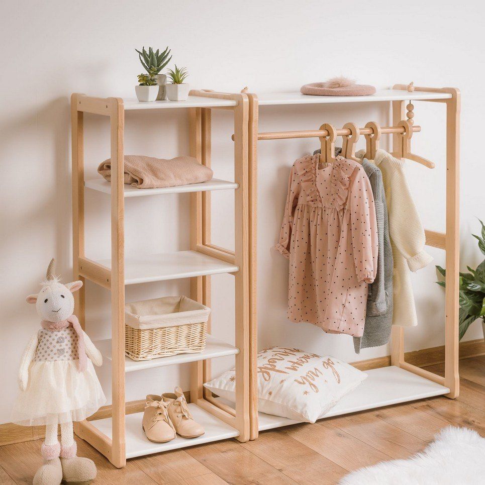Montessori Clothing Rack Type B Without Shelf And Maxi Shelf | Montessori Clothing  Racka Matter Of Style Intended For Clothes Rack Wardrobes (View 15 of 15)