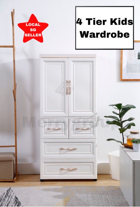 New Arrival Upgraded Quality Solid Sturdy 58cm Kids Semi Beige Eurowhite  Plastic Furniture Storage Cabinet Drawer Wardrobe Box 4/5 Tiers Organiser  Space Saver Container Multilayer Toilet Kitchen Bedroom Cabinet With Wheels  Anti Fall In 5 Tiers Wardrobes (View 15 of 15)