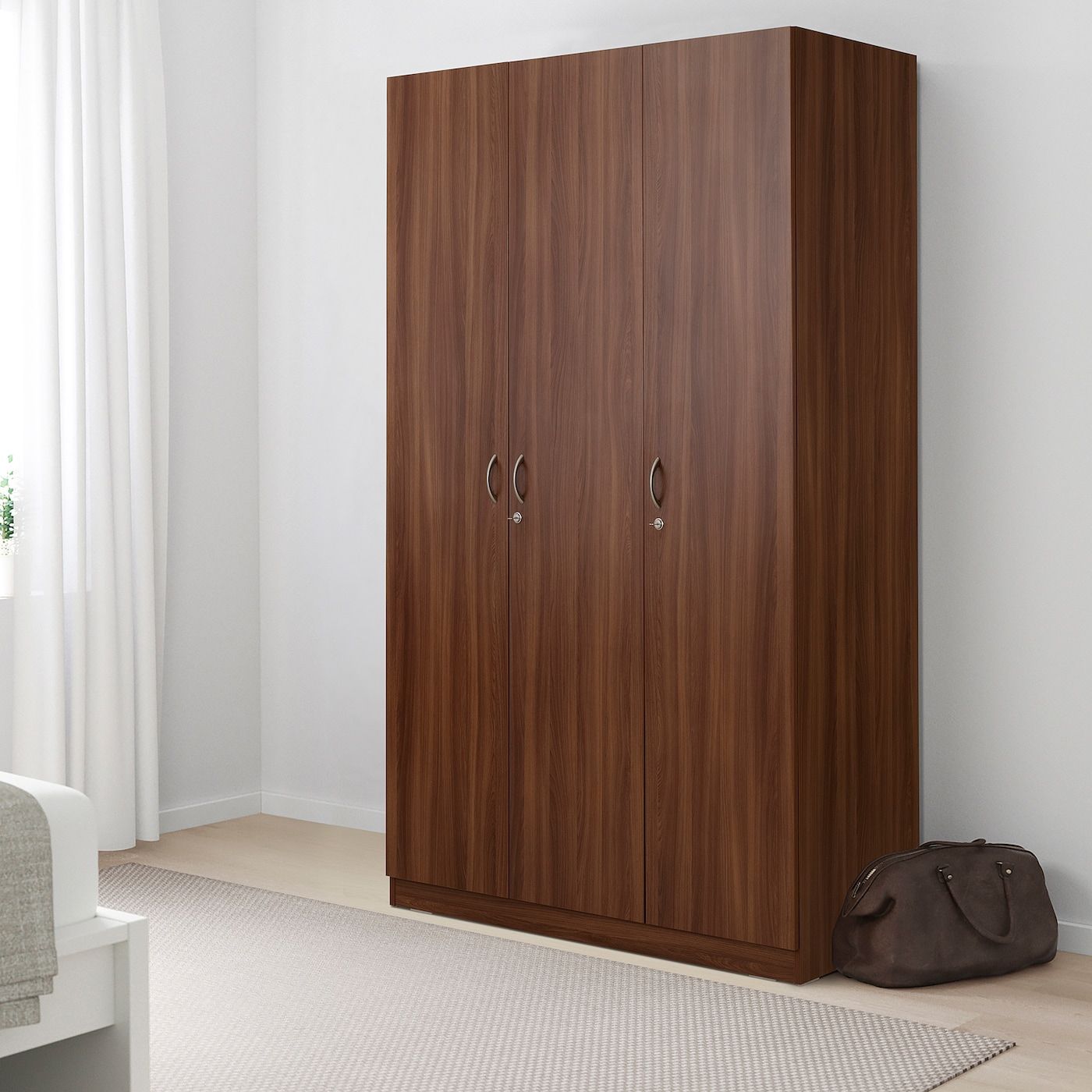 Nodeland Wardrobe With 3 Doors, Medium Brown, 120x52x202 Cm  (471/4x203/8x791/2") – Ikea Inside Medium Size Wardrobes (View 10 of 15)
