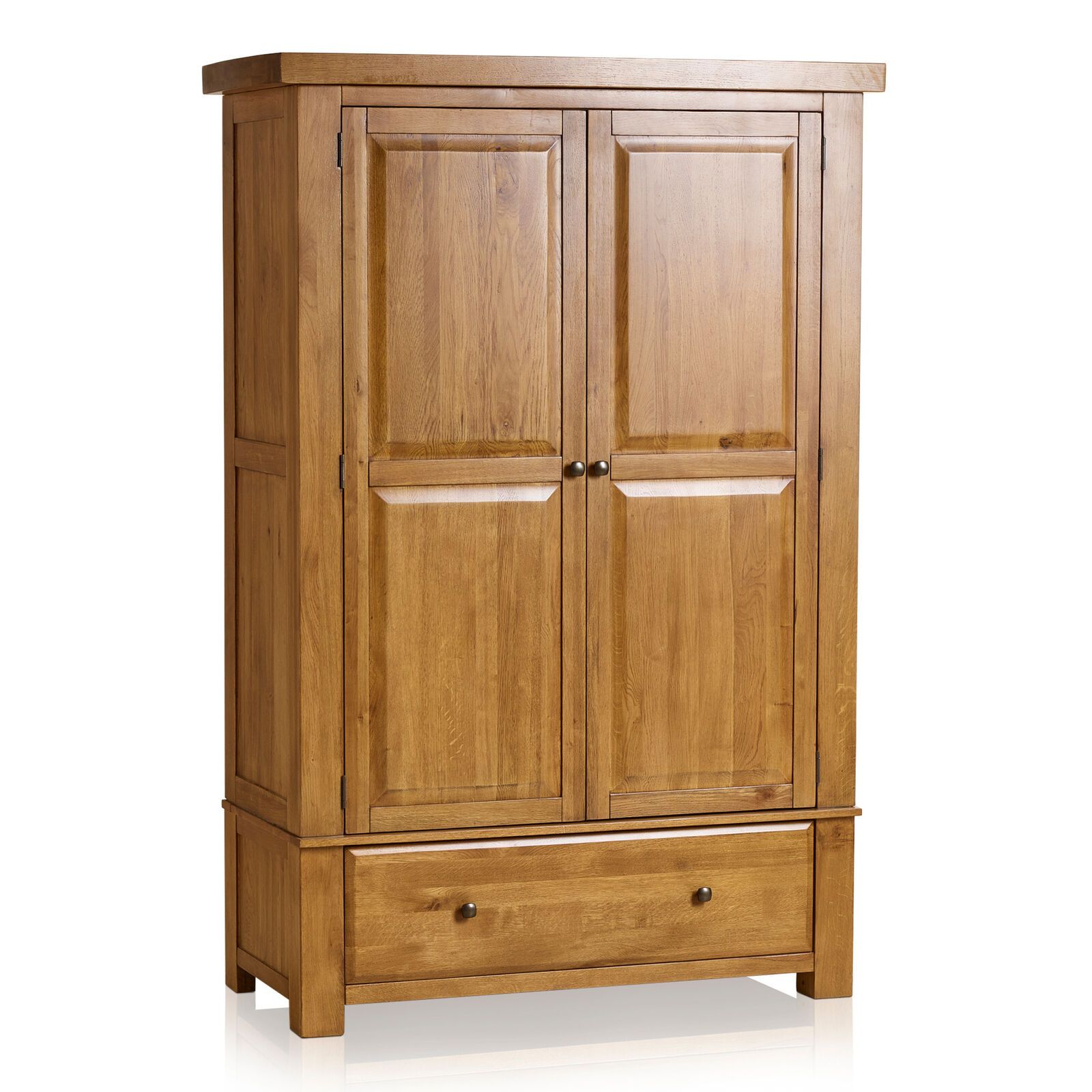 Oak Furnitureland Double Wardrobe Storage Hercules Rustic Solid Oak Rrp  £ (View 8 of 15)