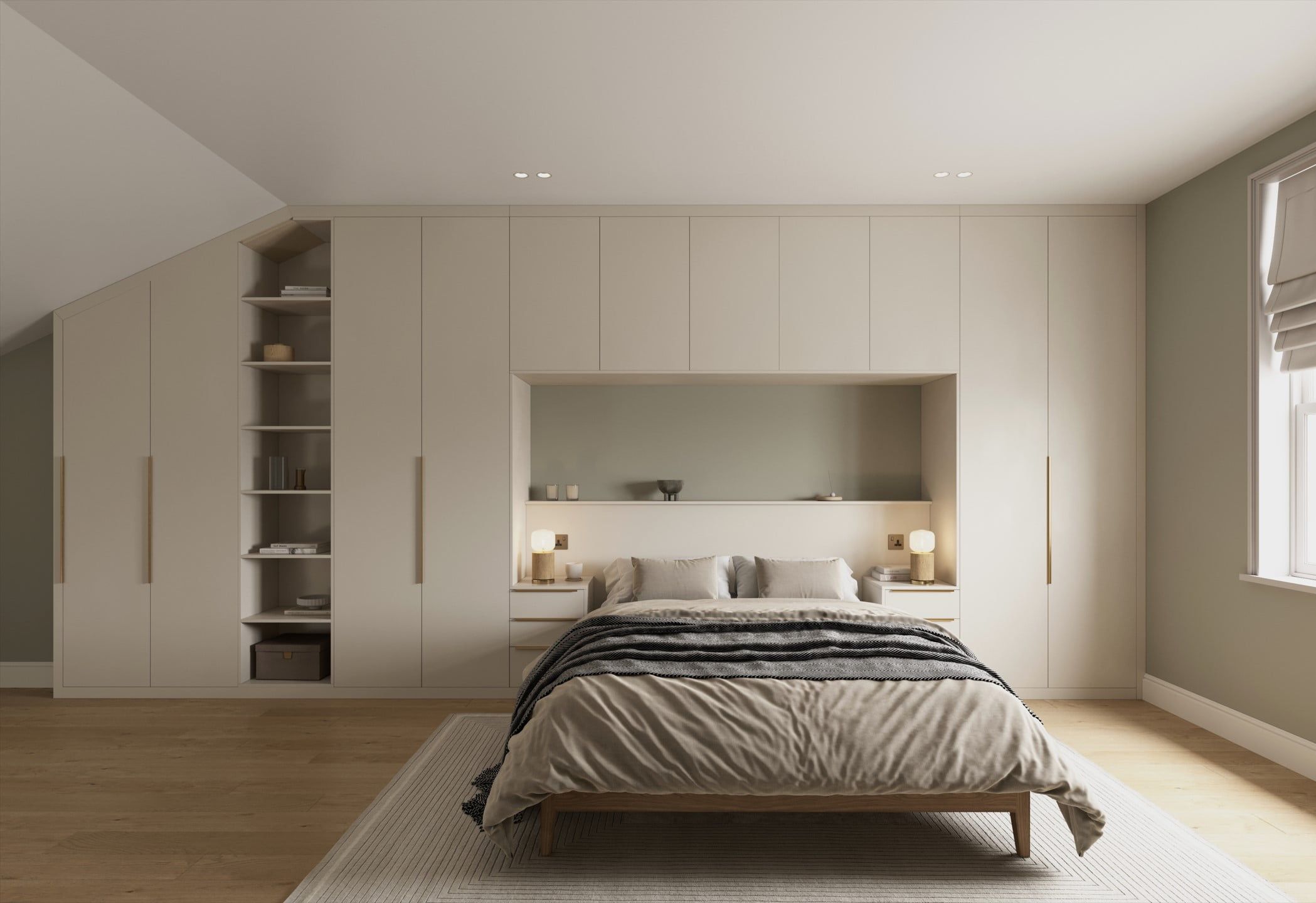 Overbed Fitted Wardrobes And Storage Units, Bespoke Overhead Storage Inside Overbed Wardrobes (Photo 7 of 20)