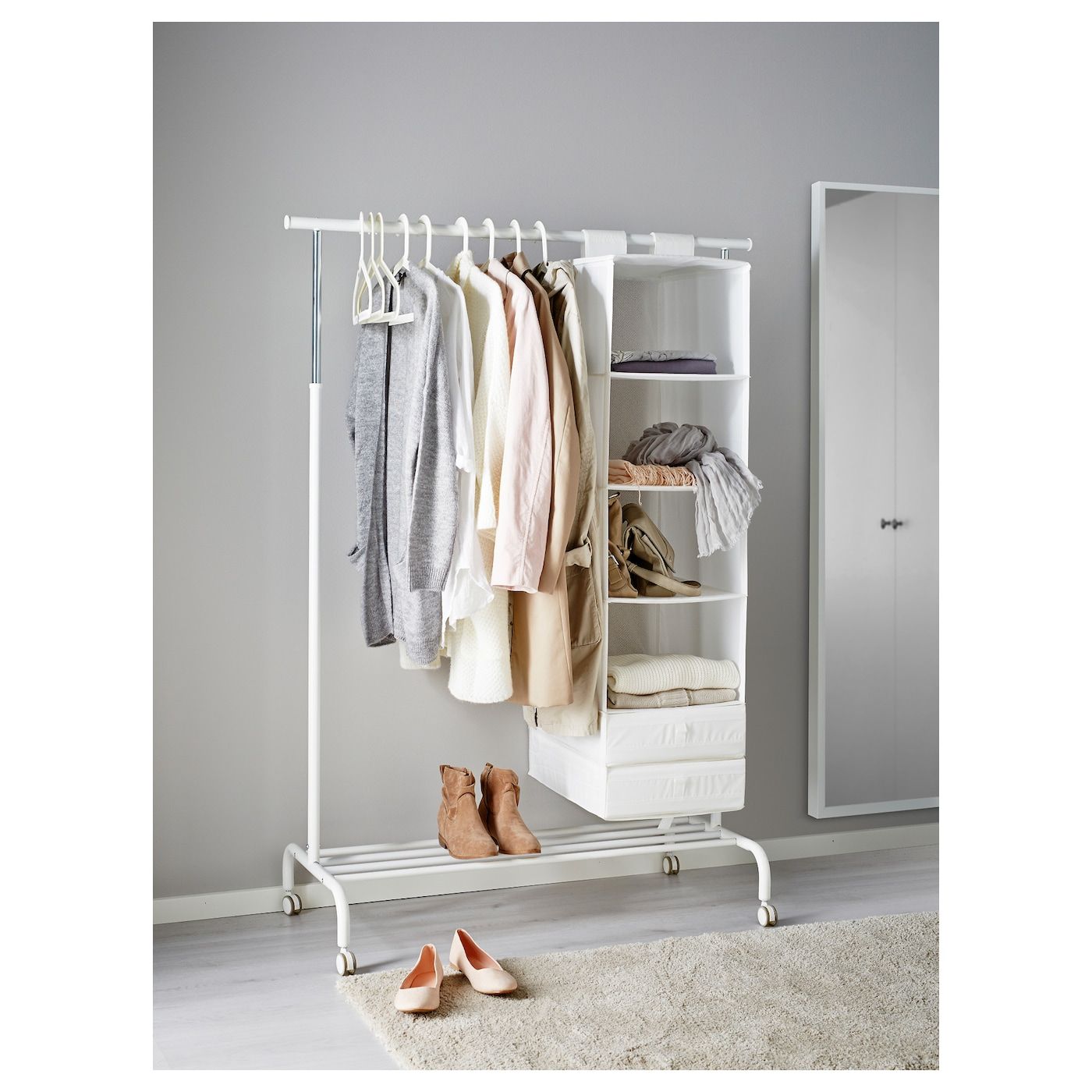 Rigga White, Clothes Rack – Ikea Regarding Clothes Rack Wardrobes (Photo 4 of 15)