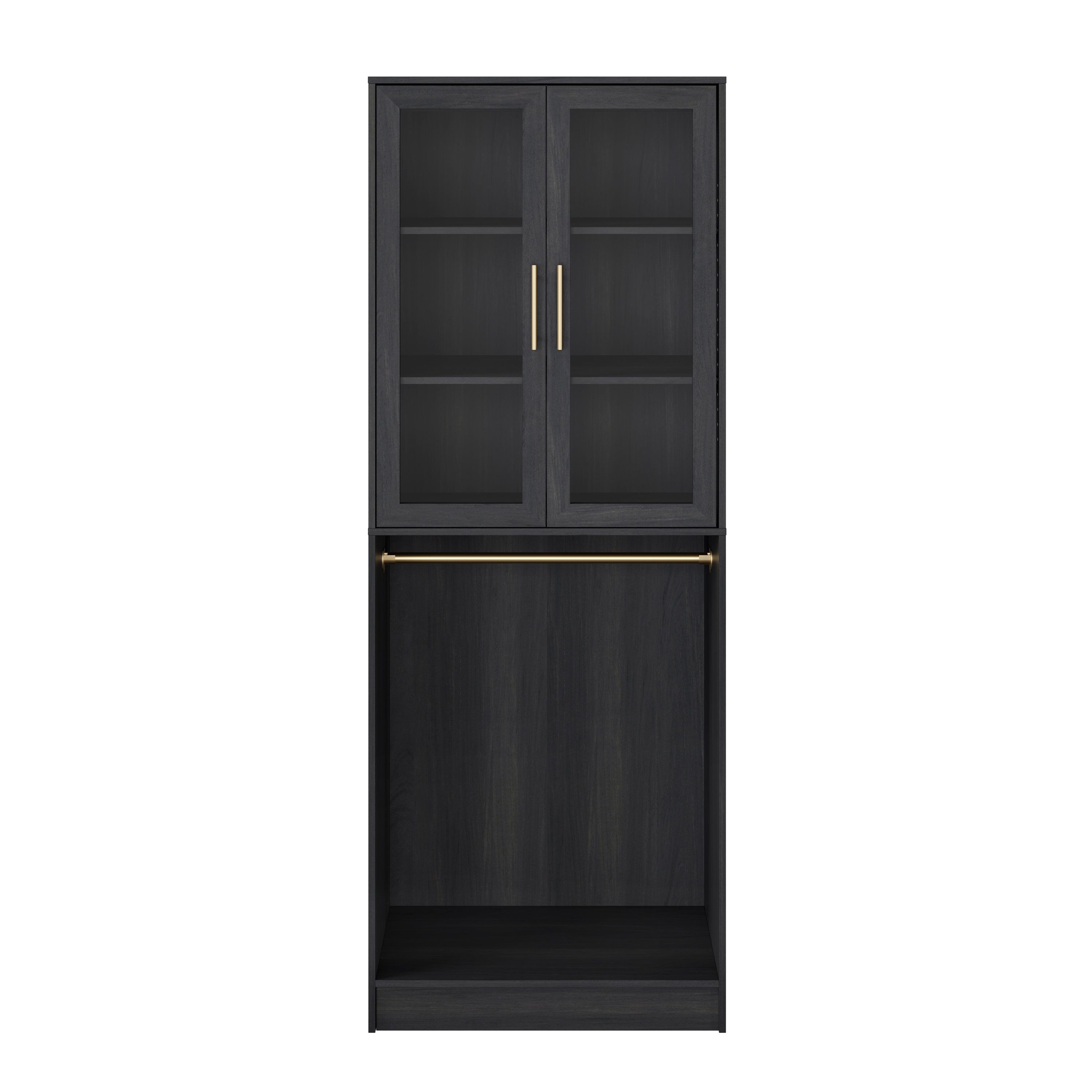 Scott Living Robin 30" Wardrobe Closet With 2 Door Cabinet With 2 Shelves  And Clothes Rod Closet System | Wayfair Inside 2 Separable Wardrobes (View 11 of 15)