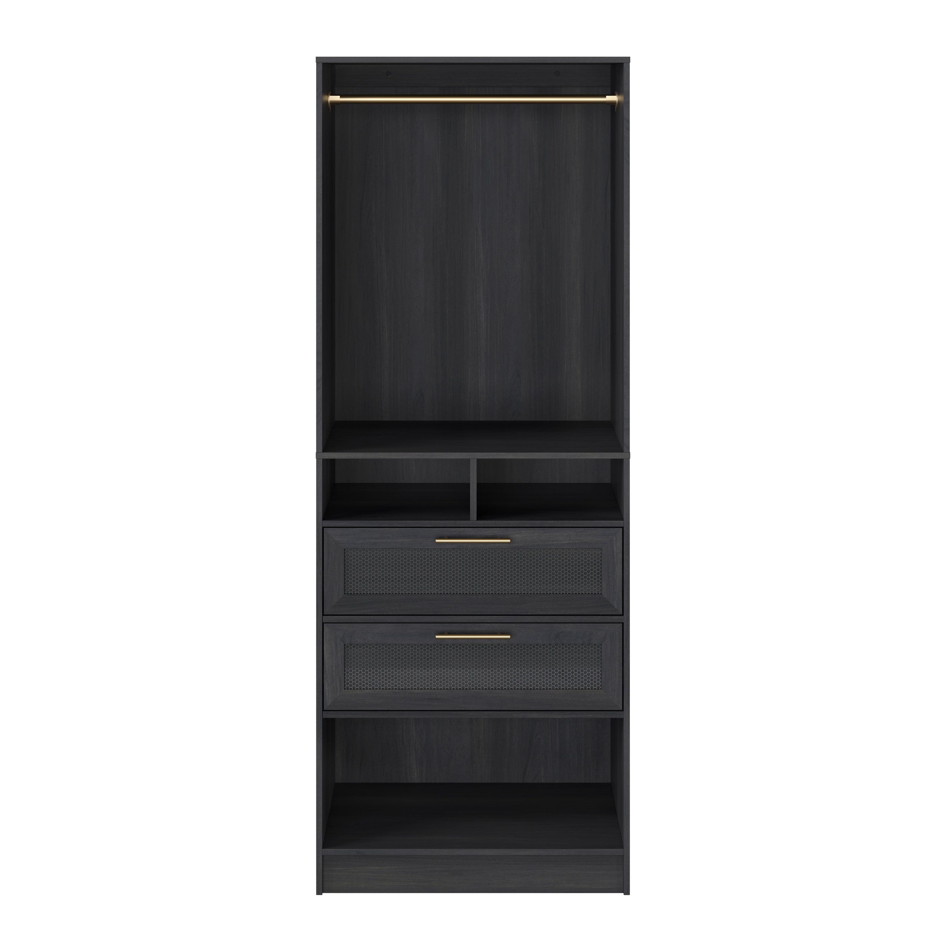 Scott Living Robin 30" Wardrobe Closet With 2 Drawers And 4 Shelves With  Clothes Rod Closet System & Reviews | Wayfair Regarding 2 Separable Wardrobes (Photo 3 of 15)