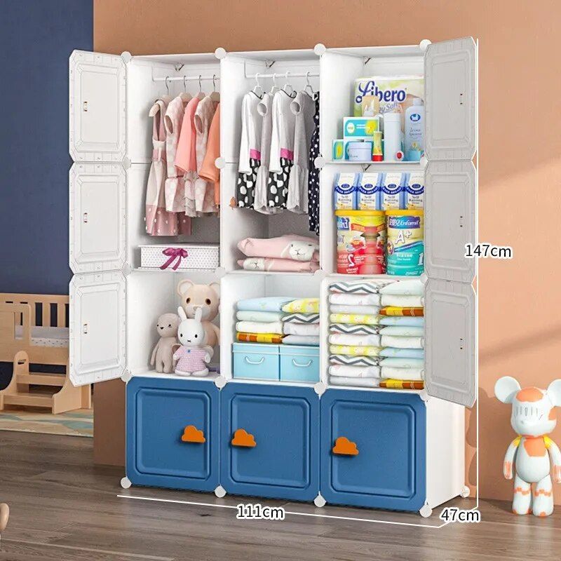 Simple Wardrobes Baby Clothes Storage Cabinet Folding Bedroom Closets  Plastic Wardrobes Armoire Organizer Armarios Furniture 5 – Aliexpress In Baby Clothes Wardrobes (View 11 of 15)