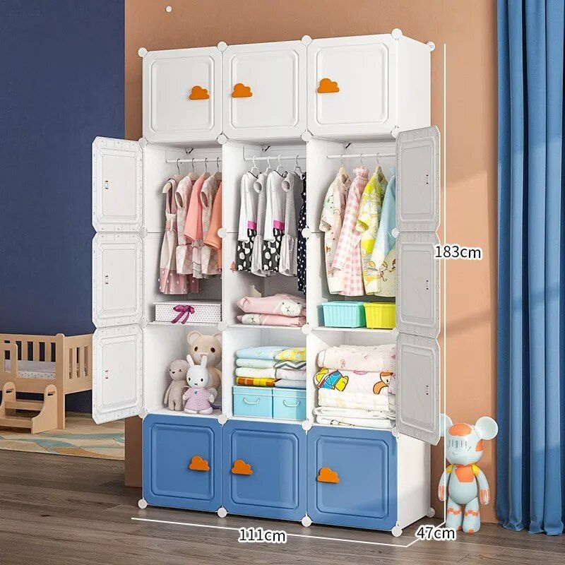 Simple Wardrobes Baby Clothes Storage Cabinet Folding Bedroom Closets  Plastic Wardrobes Armoire Organizer Armarios Furniture 5 – Aliexpress Within Baby Clothes Wardrobes (View 9 of 15)
