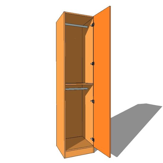 Single Wardrobe Double Hanging – 600mm Deep (618mm Inc Doors) – 2260mm High  | Supply Only Bedrooms Within Double Hanging Rail For Wardrobe (View 8 of 15)