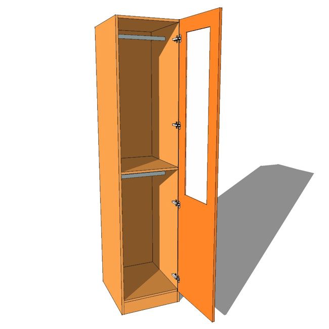 Single Wardrobe Double Hanging Part Glazed – 600mm Deep (618mm Inc Doors) –  2260mm High | Supply Only Bedrooms With Double Rail Single Wardrobes (View 2 of 15)