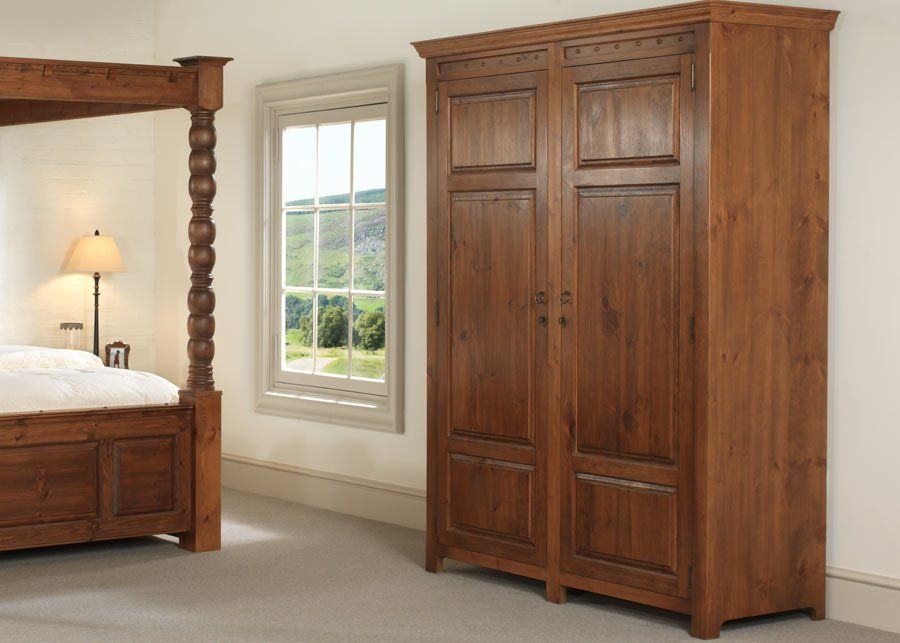 Solid Wood 2 Door Large Emperor Wardrobe With Free Delivery With Large Wooden Wardrobes (Photo 4 of 15)