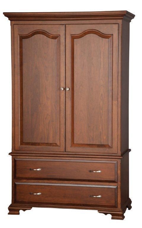 Solid Wood Armoire With Drawers From Dutchcrafters Amish Furniture With Regard To Solid Wood Wardrobe Closets (Photo 4 of 15)