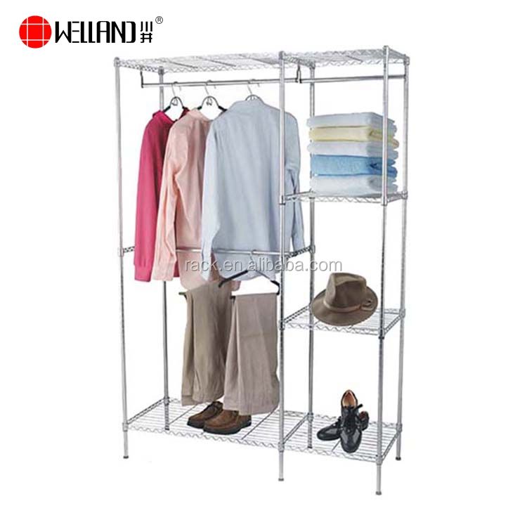 Source Multi Function Diy Chrome Metal Bedroom Wardrobe And Garment Display  Rack On M.alibaba With Chrome Garment Wardrobes (Photo 11 of 15)