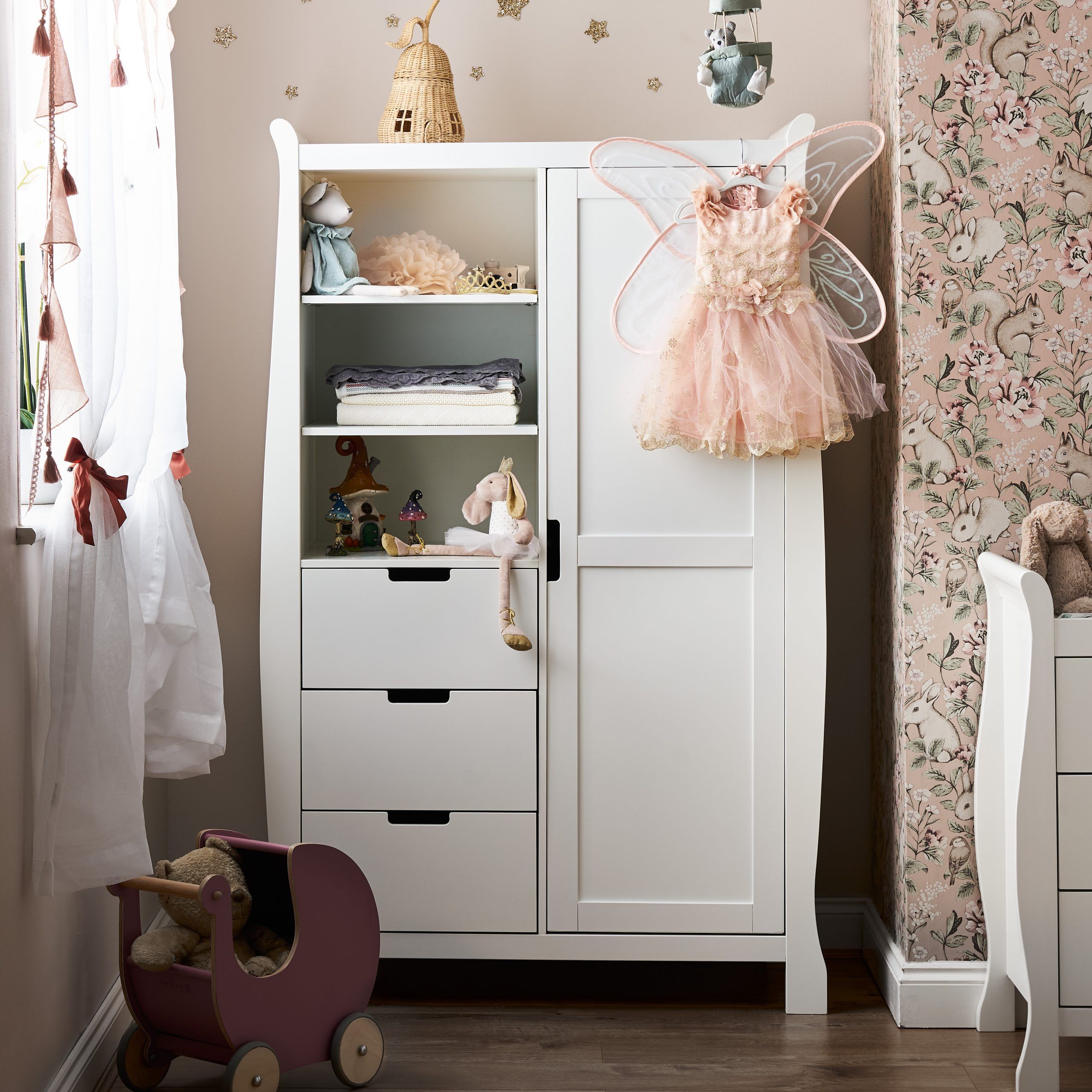 Stamford Sleigh Double Wardrobe – Obaby Intended For Tall Double Hanging Rail Wardrobes (View 13 of 15)