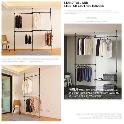 Steel 2 Tier Adjustable Clothes Rack – Yahoo Shopping Pertaining To 2 Tier Adjustable Wardrobes (Photo 11 of 15)