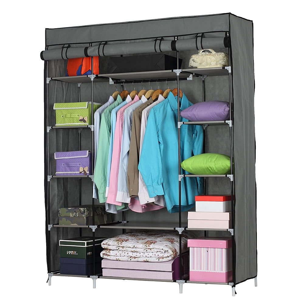 Veryke 5 Layer 12 Cube Portable Closet Wardrobe, Non Woven Fabric Storage  Cabinet Organizer Shelves – Gray – Walmart Inside Wardrobes With Cube Compartments (Photo 3 of 15)