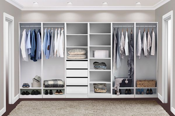 Walk In Wardrobe 4 Drawer 3 Shelf Unit White – Flexi Storage Intended For 3 Shelf Hanging Shelves Wardrobes (Photo 7 of 15)