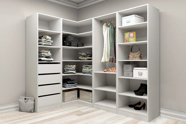 Walk In Wardrobe 6 Shelf Corner Unit White – Flexi Storage Intended For 6 Shelf Wardrobes (Photo 5 of 15)