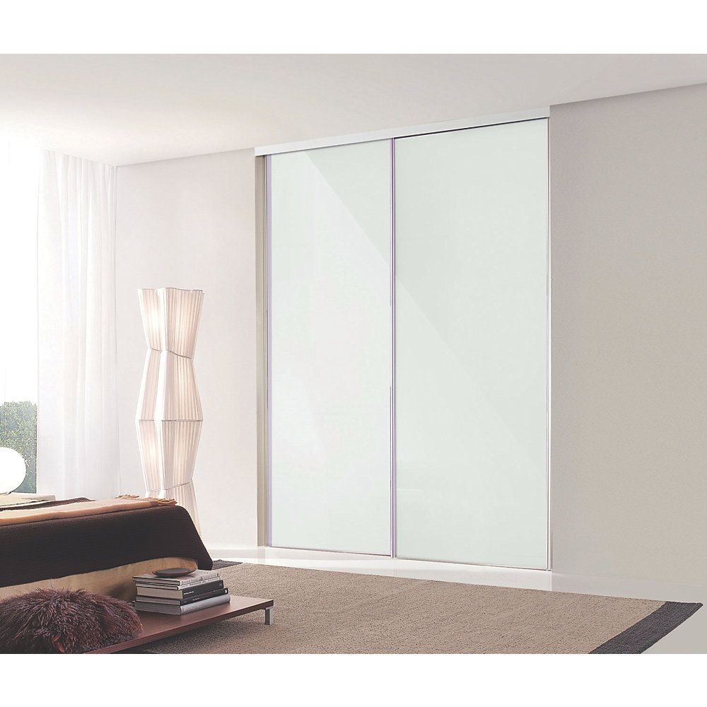 White Frame Arctic White Glass And Mirror 'classic' Sliding Door Kits (many  Sizes) – Sliding Wardrobe World Inside Arctic White Wardrobes (View 2 of 15)
