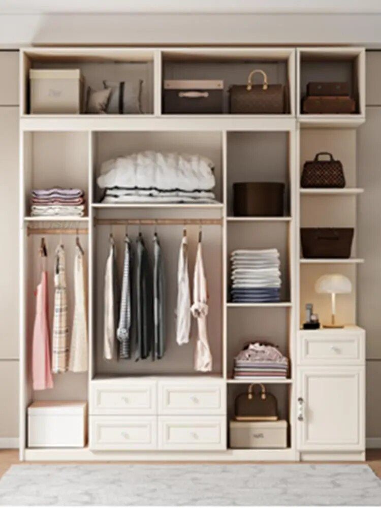 Wood Wardrobe Clothes Organizer Closet | Wardrobe Closet Bedroom Clothes –  White – Aliexpress Inside Garment Cabinet Wardrobes (View 2 of 15)