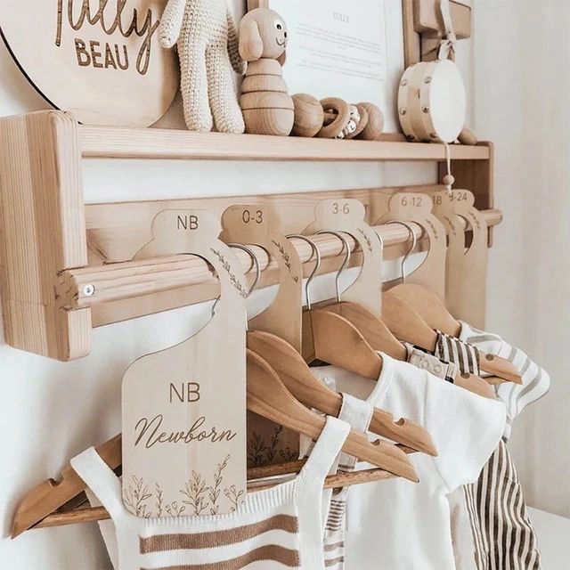 Wooden Wardrobe Organizer Baby Clothes | Baby Cabinet Organization Storage  – 7pcs – Aliexpress Pertaining To Nursery Wardrobes (View 11 of 15)