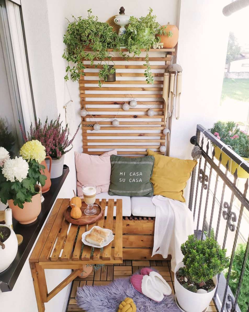 17 Ways To Turn Your Tiny Balcony Into An Irresistible Retreat For Coffee Tables For Balconies (Photo 2 of 15)