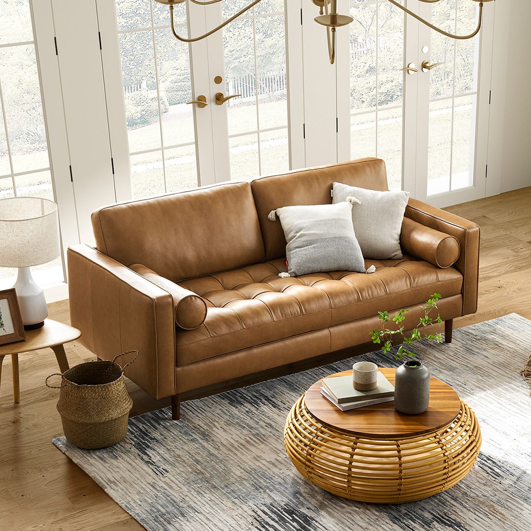 3 Differences Between Faux And Real Leather | Castlery Us Pertaining To Faux Leather Sofas (View 4 of 15)