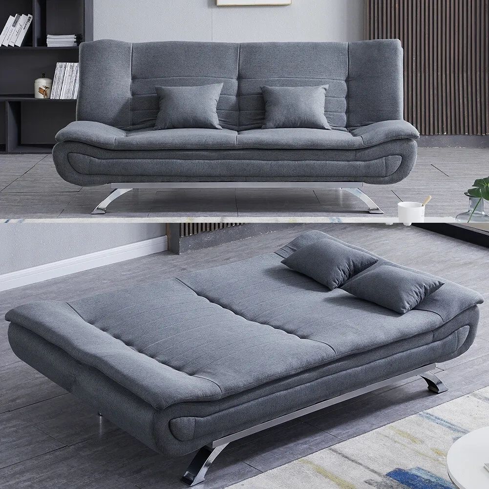 3 Seater Sofas Settee Corner Double Sleeper Sofa Bed Recliner Couch Sofabed  Grey | Ebay Intended For Modern 3 Seater Sofas (View 12 of 15)