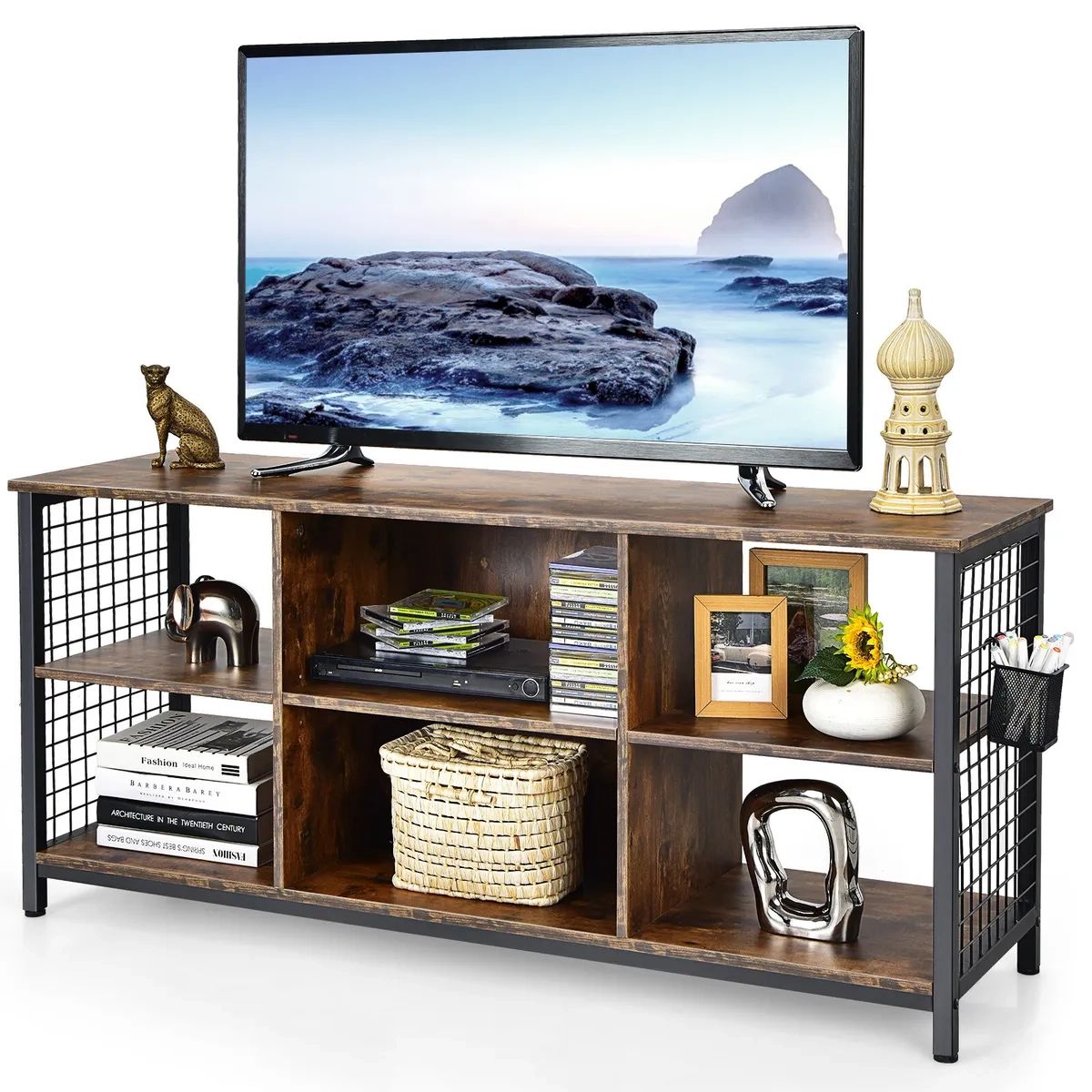3 Tier Tv Stand For Tv's Up To 65" Entertainment Media Center W/storage  Basket | Ebay Pertaining To Tier Stands For Tvs (Photo 1 of 15)