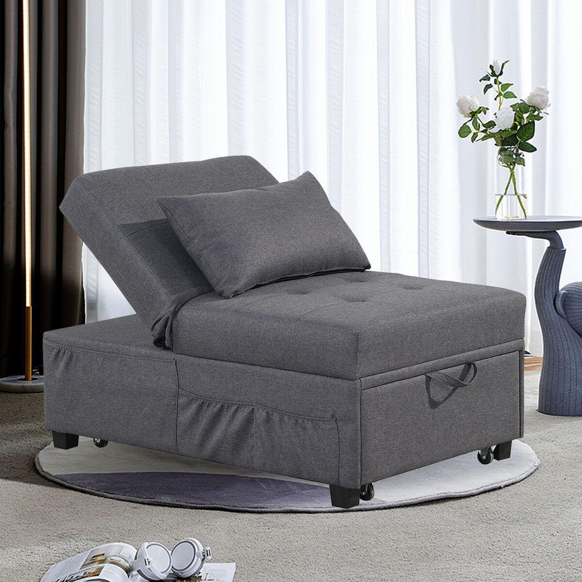 4 In 1 Convertible Sofa Bed Folding Sleeper Chair Leisure Recliner Lounge  Couch | Ebay Intended For 4 In 1 Convertible Sleeper Chair Beds (View 14 of 15)